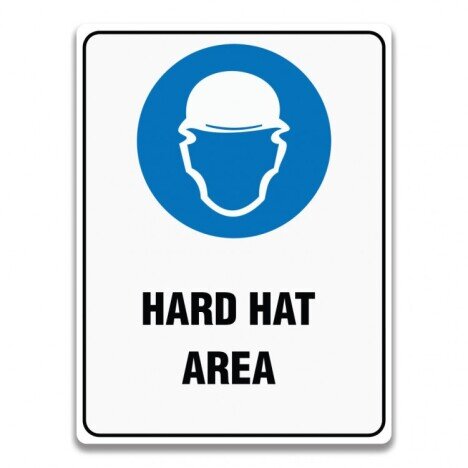 HARD HAT SIGNAGE HARD HAT AREA